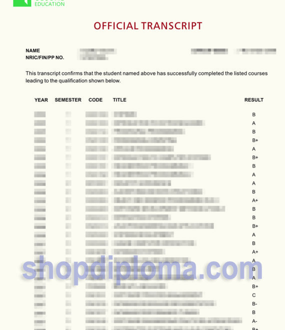 SIM Global education Official transcript