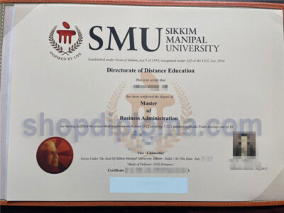 SMU sikkim manipal university the degree of master of business administration