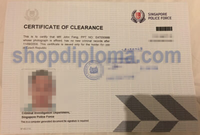 Singapore police force certificate of clearance