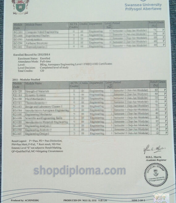 Swansea university transcript