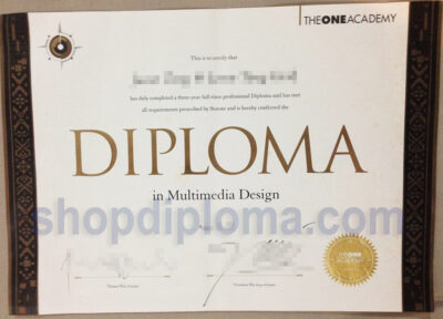 The One Academy diploma in multimedia design