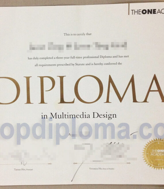 The One Academy diploma in multimedia design
