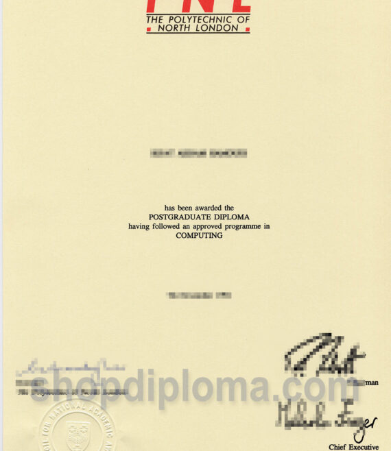 The Polytechnic of North London Diploma Certificate in computing