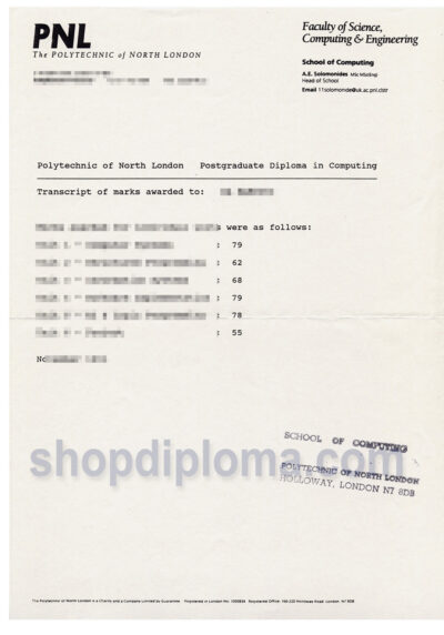 The Polytechnic of North London transcript