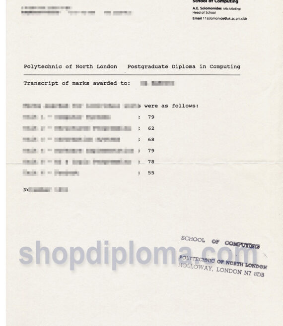The Polytechnic of North London transcript