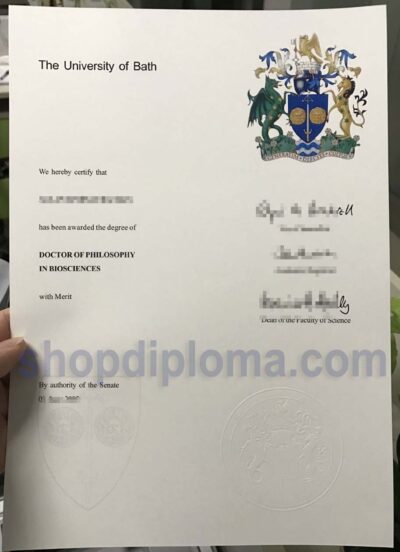 The university of Bath the degree of doctor of philosophy in biosciences