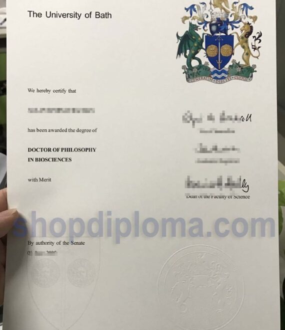 The university of Bath the degree of doctor of philosophy in biosciences