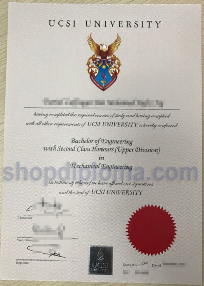 UCSI University the degree of bachelor of engineering in mechanical engineering