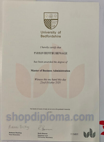 University of Bedfordshire the degree of master of business administration