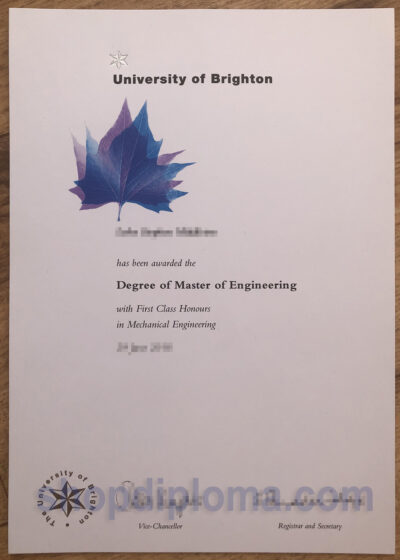 University of Brighton degree of master of engineering
