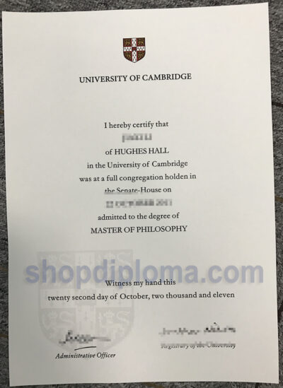 University of Cambridge the degree of master of philosophy