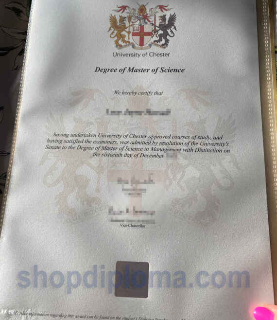 University of Chester the degree of master of science in management with distinction