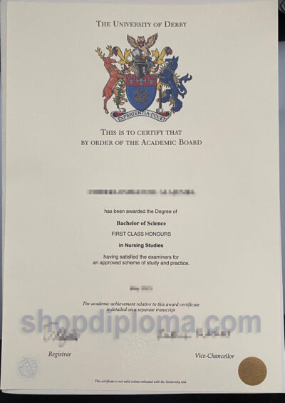 University of Derby the degree of bachelor of science in nursing studies