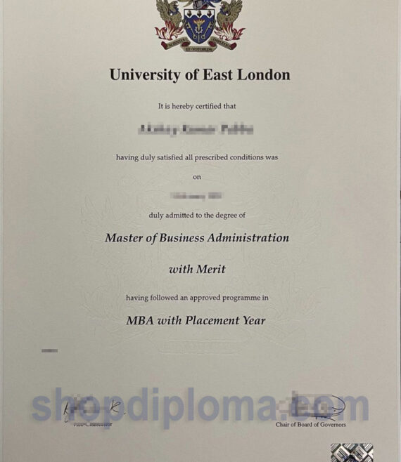 University of East London the degree of master of business administration