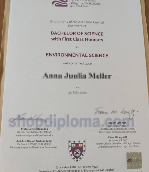 University of Highlands and Islands the award of bachelor of science in environmental science