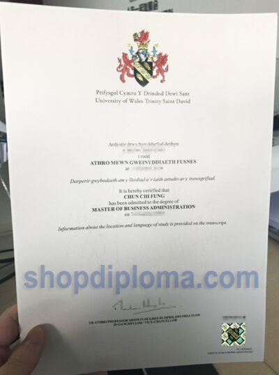 University of Wales Trinity Saint Dvid degree