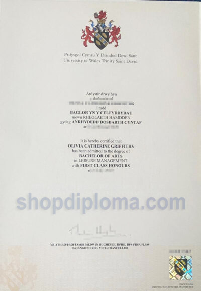 University of Wales the degree of bachelor of arts