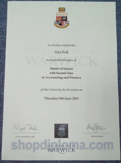 University of Warwick the degree of master of science in accounting and finance