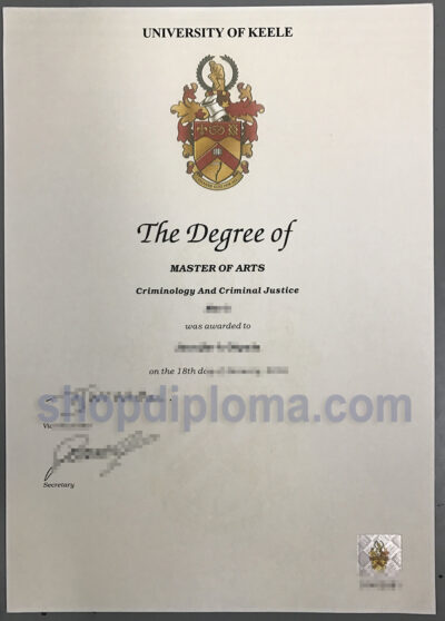 University of Keele the degree of master of arts