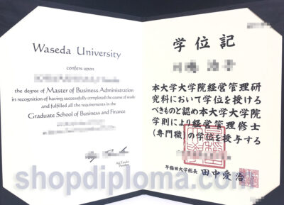 Waseda University the degree of master of business administration