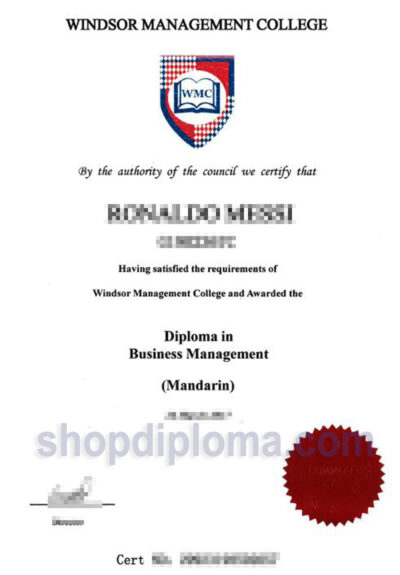 Windsor Management College the diploma in business management mandarin