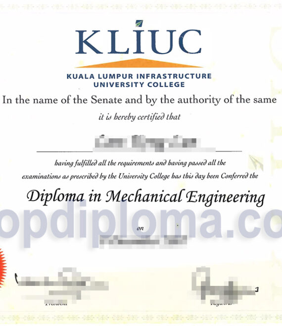 kuala Lumpur Infrastructure University College(KLIUC) the diploma in mechanical engineering