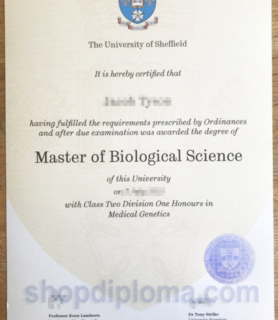 the university of sheffield the degree of master of biological science in medical genetics