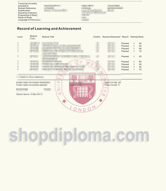 the university of westminster academic transcript