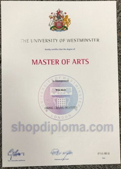 the university of westminster the degree of master of arts