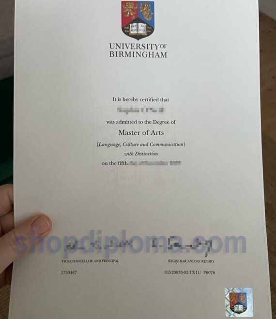 university of Birmingham the degree of master of arts