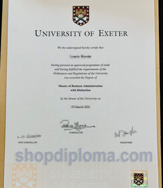 university of Exeter the degree of master of business administration