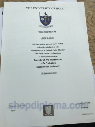 university of Hull the degree of arts in TV production