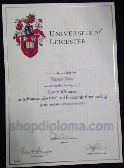 university of Letcester the degree of master of science
