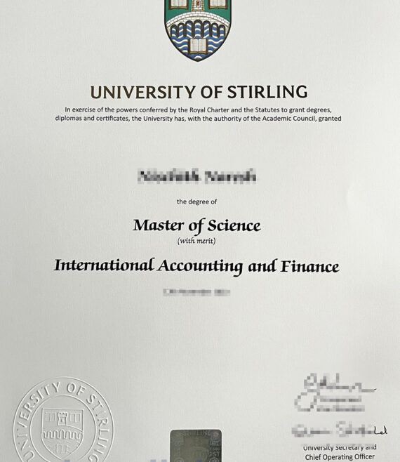university of Stirling the degree of master of science international accounting and finance
