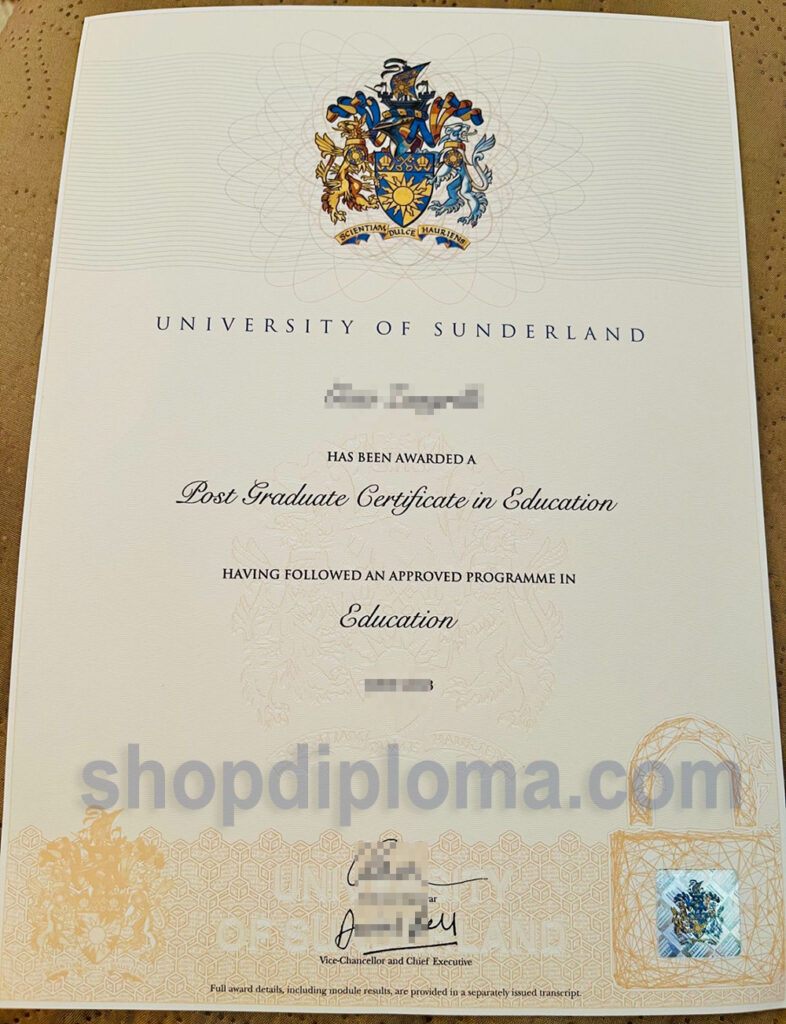 University of Sunderland postgraduate certificate in education