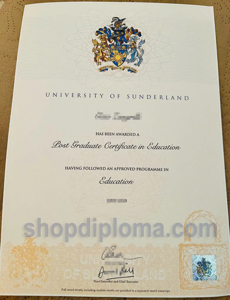 University of Sunderland postgraduate certificate in education