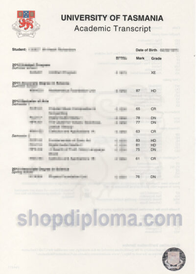 university of Tasmania academic transcript