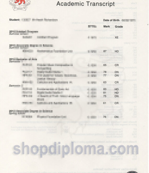 university of Tasmania academic transcript