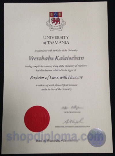 university of Tasmania the degree of bachelor of laws