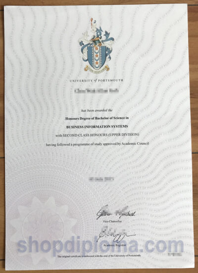 university of portsmouth degree of bachelor of science in business information systems