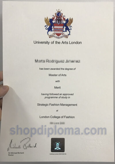 university of the Arts London the degree of master of arts in strategic fashion management