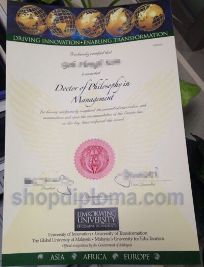 LimKokWing LUCT University of Creative Technology the degree of doctor of philosophy in management