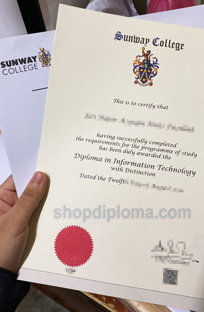 Sunway College certificate the diploma in information technology