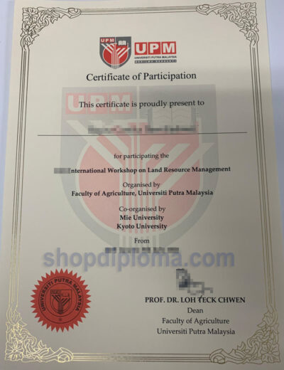 UPM universiti putra malaysia certificate