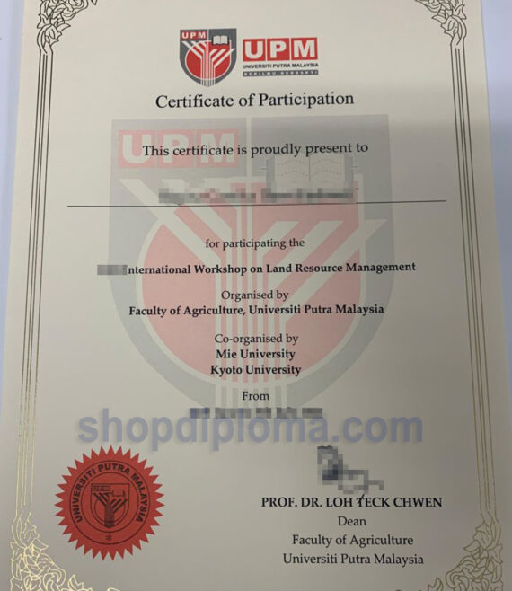 UPM universiti putra malaysia certificate