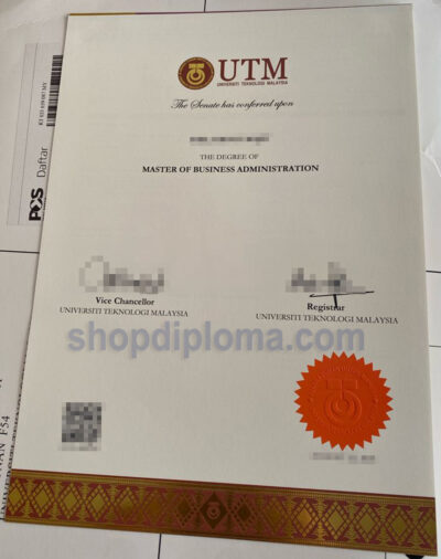 UTM Universiti teknologi malaysia the degree of master of business administration