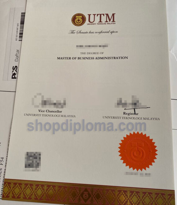 UTM Universiti teknologi malaysia the degree of master of business administration