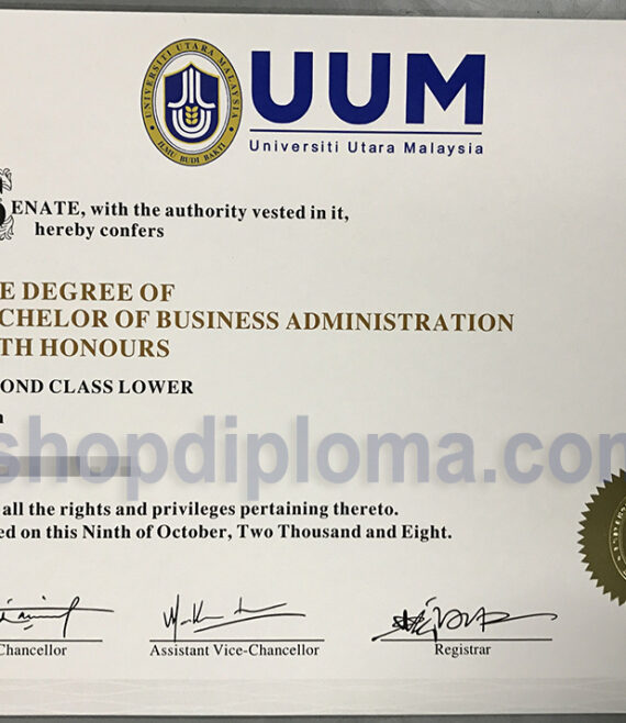 UUM(universiti Utara Malaysia) the degree of bachelor of business administration with honours