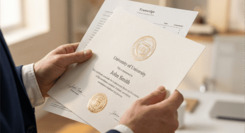 Transcript substitute for diploma