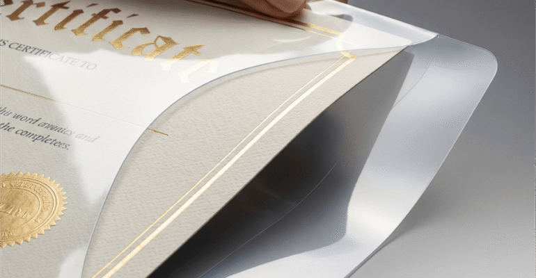 Certified copy of diploma with official notary stamp and seal